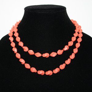 Vintage Coral Sarah Cov necklace 36"